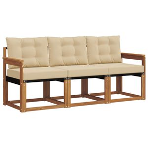 vidaXL Outdoor-Sofagarnitur 3 stk. Natur und Beige