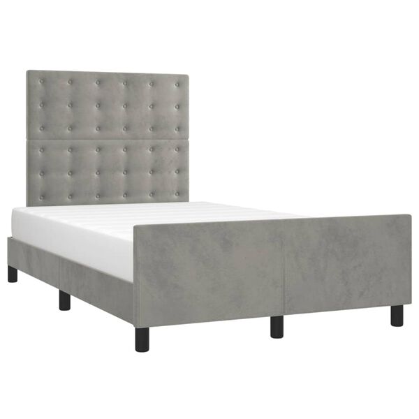 vidaXL Bettgestell ohne Matratze Hellgrau 120x190 cm Samt