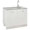 vidaXL Sp&uuml;le mit Abtropffl&auml;che Set Silbern 1000x600x155 mm Edelstahl