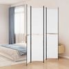 vidaXL 4-tlg. Paravent Wei&szlig; 200x220 cm Stoff