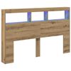 vidaXL LED-Kopfteil mit Ablagen Artisan-Eiche 160x17x102 cm