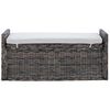 vidaXL Sitzbank mit Stauraum Schwarz gewaschen 110 x 40 x 50 cm Rattan