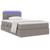 vidaXL Bett mit Stauraum und LED Taupe 120 x 200 cm Polyester