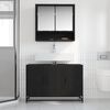 vidaXL Badezimmerm&ouml;bel-Set 2 pcs Schwarz Eichen-Optik Holzwerkstoff