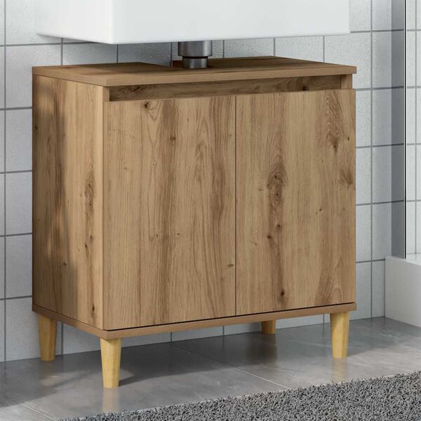 vidaXL Waschbeckenunterschrank Artisan-Eiche 58x33x60 cm Holzwerkstoff