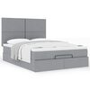 vidaXL Ottoman-Bett mit Matratze Hellgrau 140x200 cm Stoff