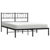 vidaXL Bettgestell mit Kopfteil Metall Schwarz 160x200 cm