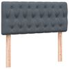 vidaXL Boxspringbett mit Matratze & LED Dunkelgrau 90x210 cm Samt