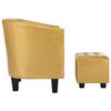 vidaXL Sessel mit Fu&szlig;hocker Gl&auml;nzendes Golden Kunstleder