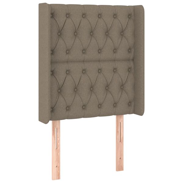 vidaXL Kopfteil mit Ohren Taupe 83x16x118/128 cm Stoff