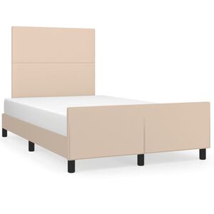 vidaXL Bettgestell ohne Matratze Cappuccino-Braun 120x190cm Kunstleder