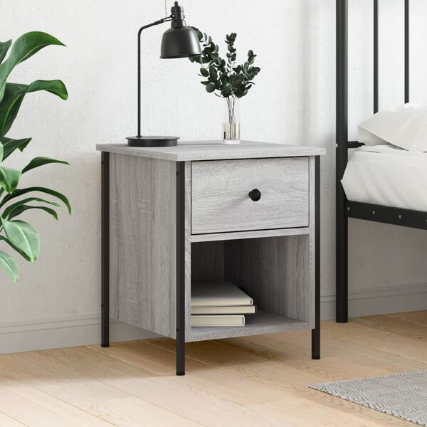 vidaXL Nachttisch Grau Sonoma-Eiche 40x42x50 cm Holzwerkstoff