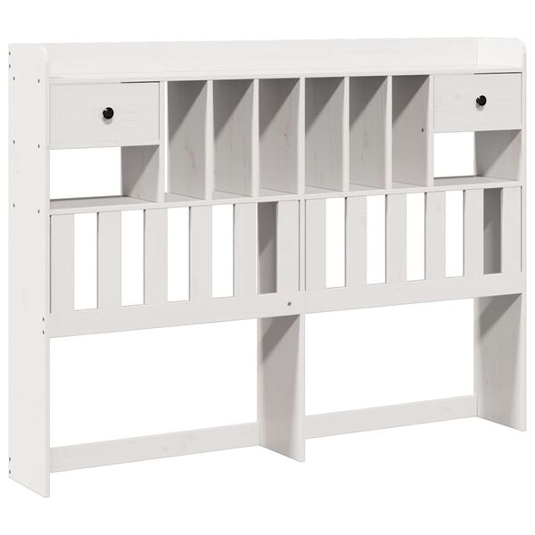 vidaXL Kopfteil mit Stauraum Wei&szlig; 140 cm Massivholz Kiefer