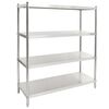 vidaXL K&uuml;chenregal mit 4 B&ouml;den 150&times;48&times;155 cm Edelstahl