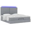 vidaXL Ottoman-Bett mit Matratze & LEDs Hellgrau 160x200 cm Stoff