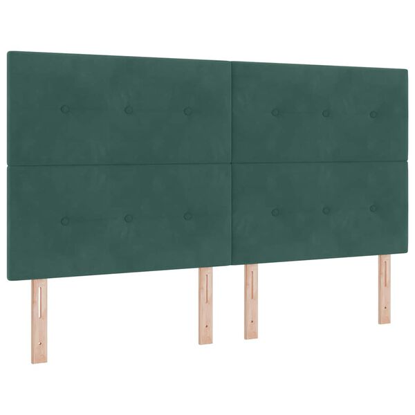 vidaXL Boxspringbett mit Matratze Dunkelgr&uuml;n 200 x 180 cm Polyester