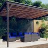 vidaXL 9-tlg. Garten-Lounge-Set mit Kissen Grau Poly Rattan