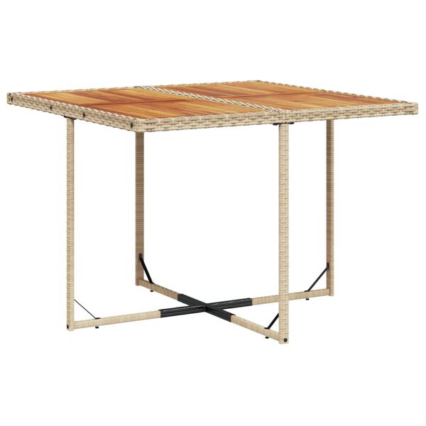 vidaXL 11-tlg. Garten-Essgruppe mit Kissen Beige Poly Rattan