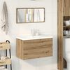 vidaXL 3-tlg. Badm&ouml;bel-Set Artisan-Eiche Holzwerkstoff