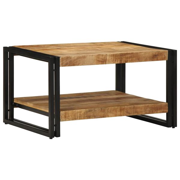 vidaXL Couchtisch 70x50x38 cm Raues Massivholz Mango