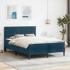 vidaXL Bettgestell mit Matratze mit Kopfteil Blau 120 x 190 cm Samt