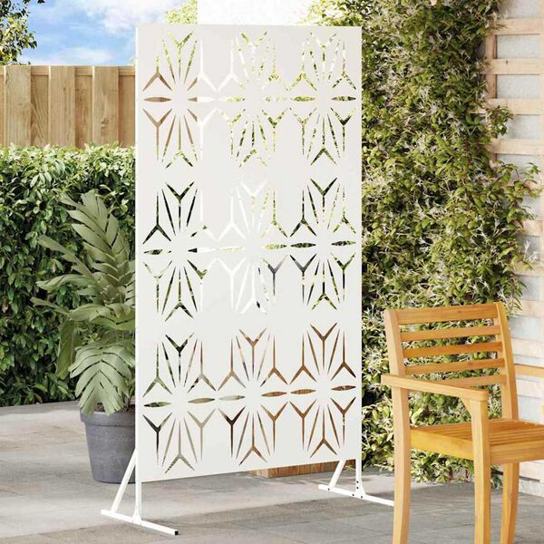 vidaXL Sichtschutz Weiß Stahl