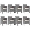 vidaXL Garten Essgruppe 9 pcs Weiß Polt Rattan