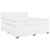 vidaXL Boxspringbett mit Matratze Wei&szlig; 180x200 cm Kunstleder