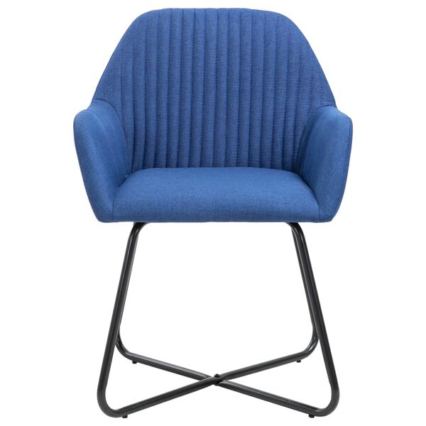 vidaXL Esszimmerst&uuml;hle 4 Stk. Blau Stoff