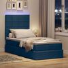 vidaXL Bett mit Stauraum und LED mit LED Blau 90 x 190 cm Polyester
