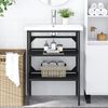 vidaXL Badezimmer Waschtischgestell Schwarz 59x38x83 cm Eisen