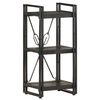 vidaXL B&uuml;cherregal 3 F&auml;cher Schwarz 40x30x80 cm Mango Massivholz
