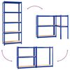 vidaXL Regale mit 5 B&ouml;den 4 Stk. Blau Stahl & Holzwerkstoff