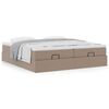 vidaXL Ottoman-Bett mit Matratzen Cappuccino 160x200cm Kunstleder