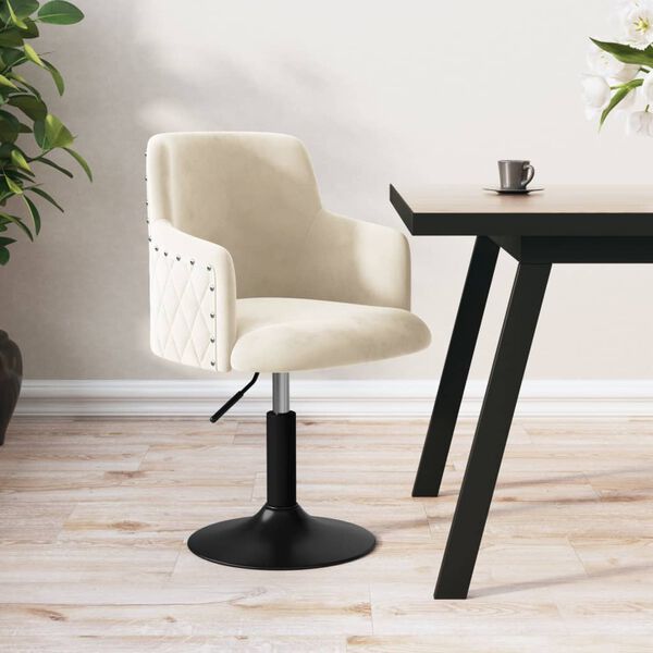 vidaXL Esszimmerstuhl Drehbar Creme Samt