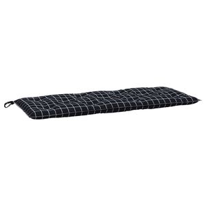 vidaXL Gartenbank-Auflage Schwarz Karomuster 120x50x7 cm Stoff