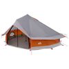 vidaXL Tipi Zelt 20 Personen Grau und Orange Polyester und Stahl