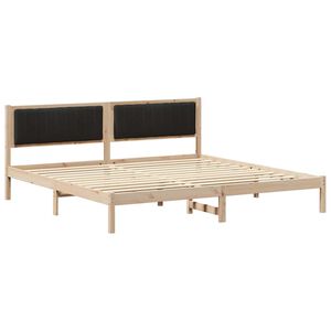 vidaXL Bettrahmen Schwarz 200 x 200 cm Massives Kiefernholz