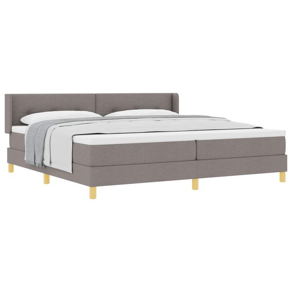 vidaXL Boxspringbett mit Matratze Taupe 200 x 200 cm Polyester