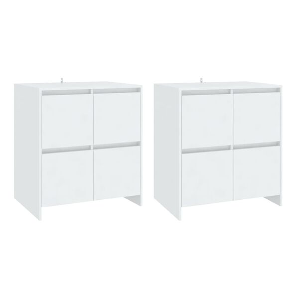 vidaXL Sideboards 2 Stk. Wei&szlig; 70x41x75 cm Holzwerkstoff