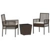 vidaXL Garten Bistro Set 3 Stk. Braun Poly-Rattan