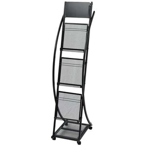 vidaXL Zeitschriftenst&auml;nder 40 x 32 x 131 cm Schwarz A4