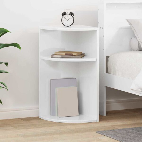 vidaXL Beistelltisch Hochglanz Wei&szlig; 29,6 x 29,6 x 60 cm Holzwerkstoff