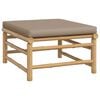 vidaXL 5-tlg. Garten-Lounge-Set mit Kissen Taupe Bambus