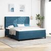 vidaXL Boxspringbett mit Matratze Dunkelblau 200 x 180 cm Samt