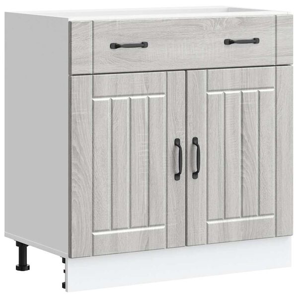 vidaXL K&uuml;chen-Unterschrank Lucca Grau Sonoma Holzwerkstoff