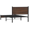 vidaXL Metallbett ohne Matratze Braun Eichen-Optik 107x203 cm