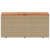 vidaXL Gartentruhe Beige 110x50x54 cm Poly Rattan Akazienholz