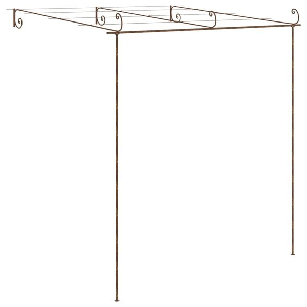 vidaXL Garten-Pergola Antik-Braun 3x3x2,5 m Eisen
