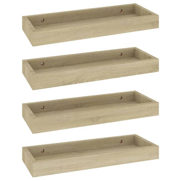 vidaXL 4 Stk. Wandregale Loggia 40x15x4 cm MDF Eichen-Optik